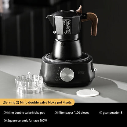 Double Valve Moka Pot – Just Coffee Espresso Extraction Set 220V