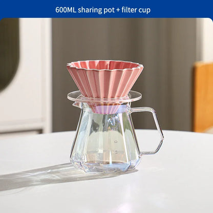 Hand Brew Coffee Pot Set – Just Coffee Ceramic Sharing Pot & Filter Cup