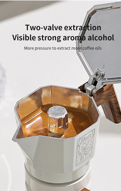 Dual Valve Moka Pot – Just Coffee Thermostatic Espresso Maker
