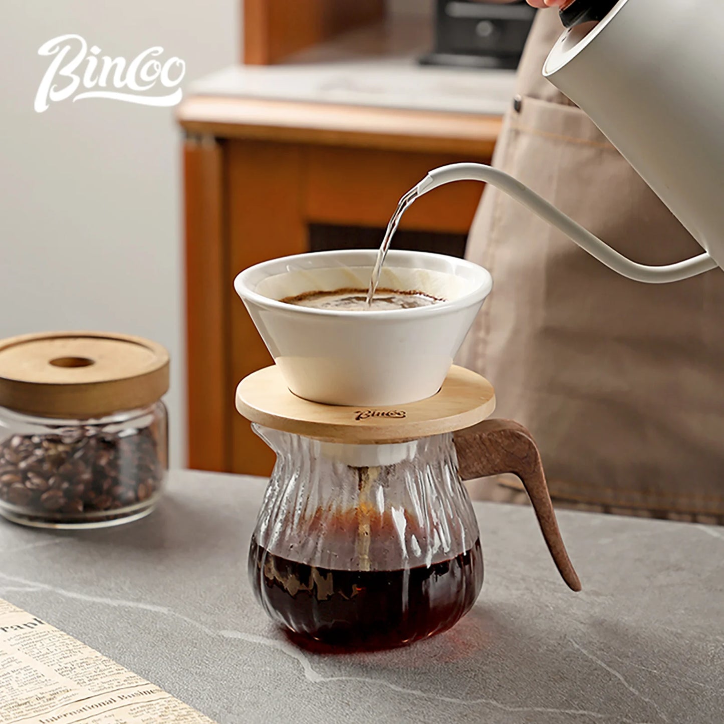 Pour Over Coffee Dripper Set 400ml – Just Coffee Ceramic Filter Pot