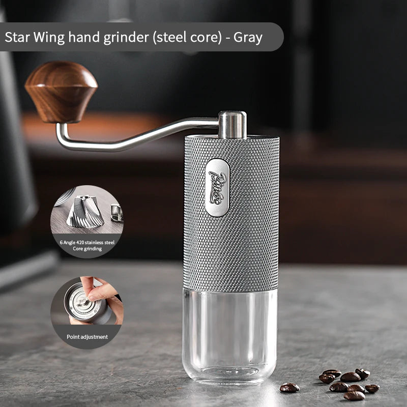 Manual Coffee Grinder – Just Coffee Portable Adjustable Stainless Steel Mill