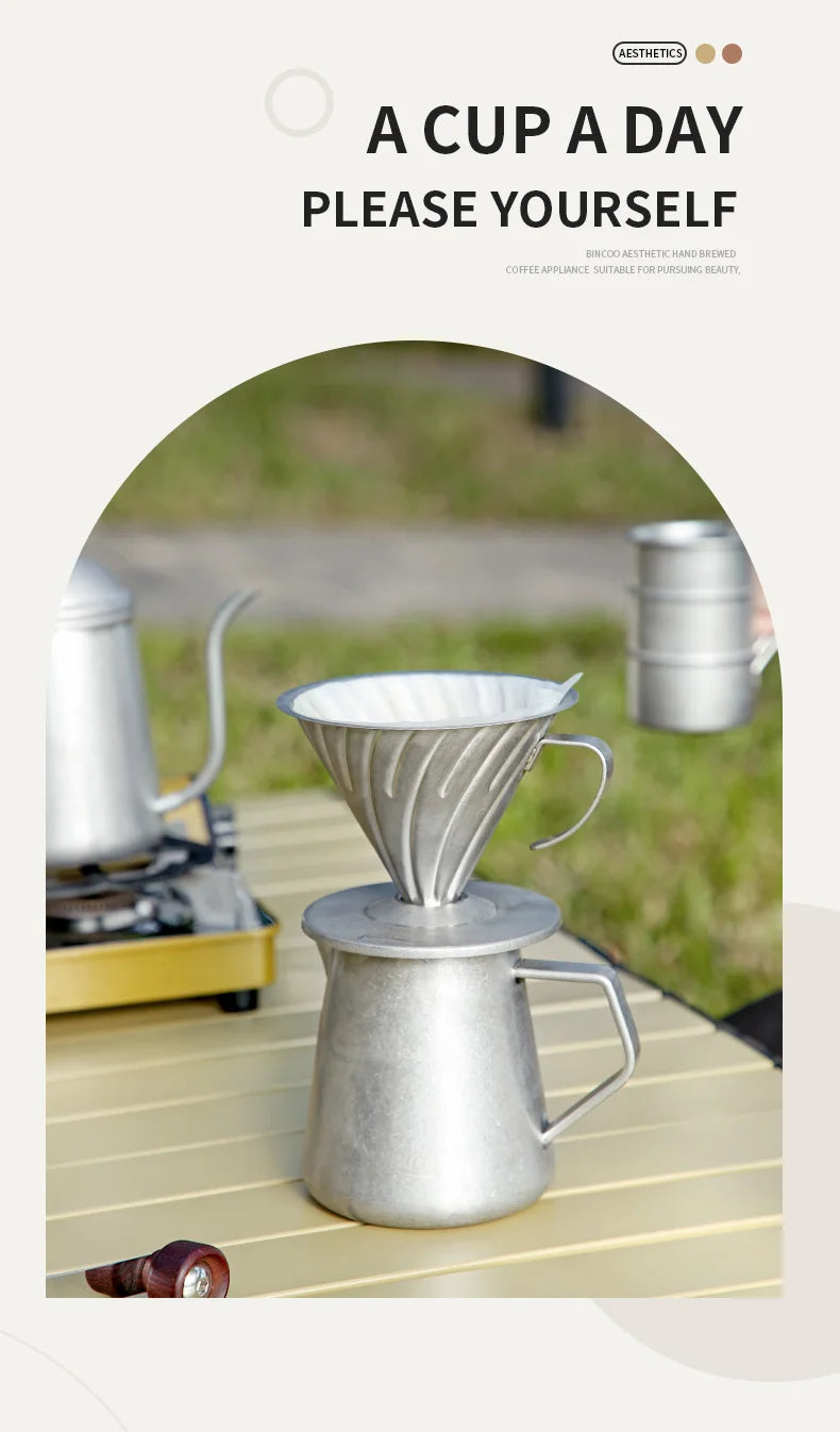 Stainless Steel Pour Over Coffee Dripper – Just Coffee V-Shaped Reusable Filter