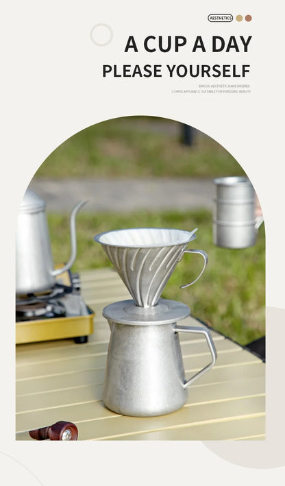 Stainless Steel Pour Over Coffee Dripper – Just Coffee V-Shaped Reusable Filter
