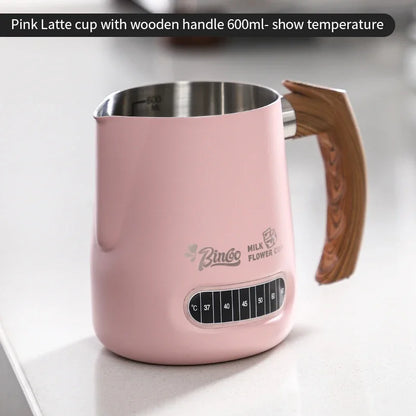 Stainless Steel Latte Art Cup – Just Coffee Temp Display Edition