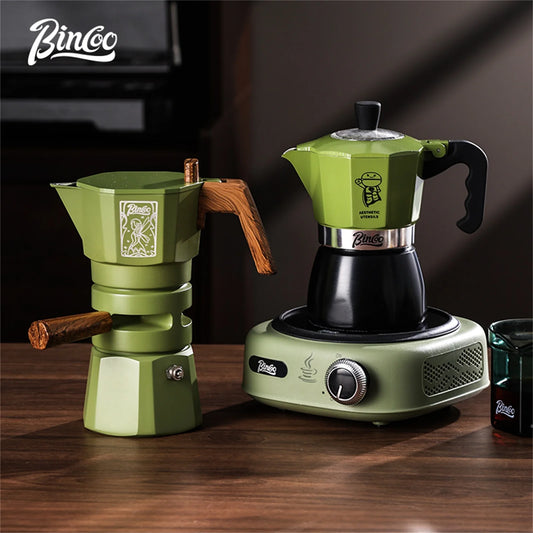 Double Valve Moka Pot Set – Just Coffee Electric Italian Espresso Maker 220V