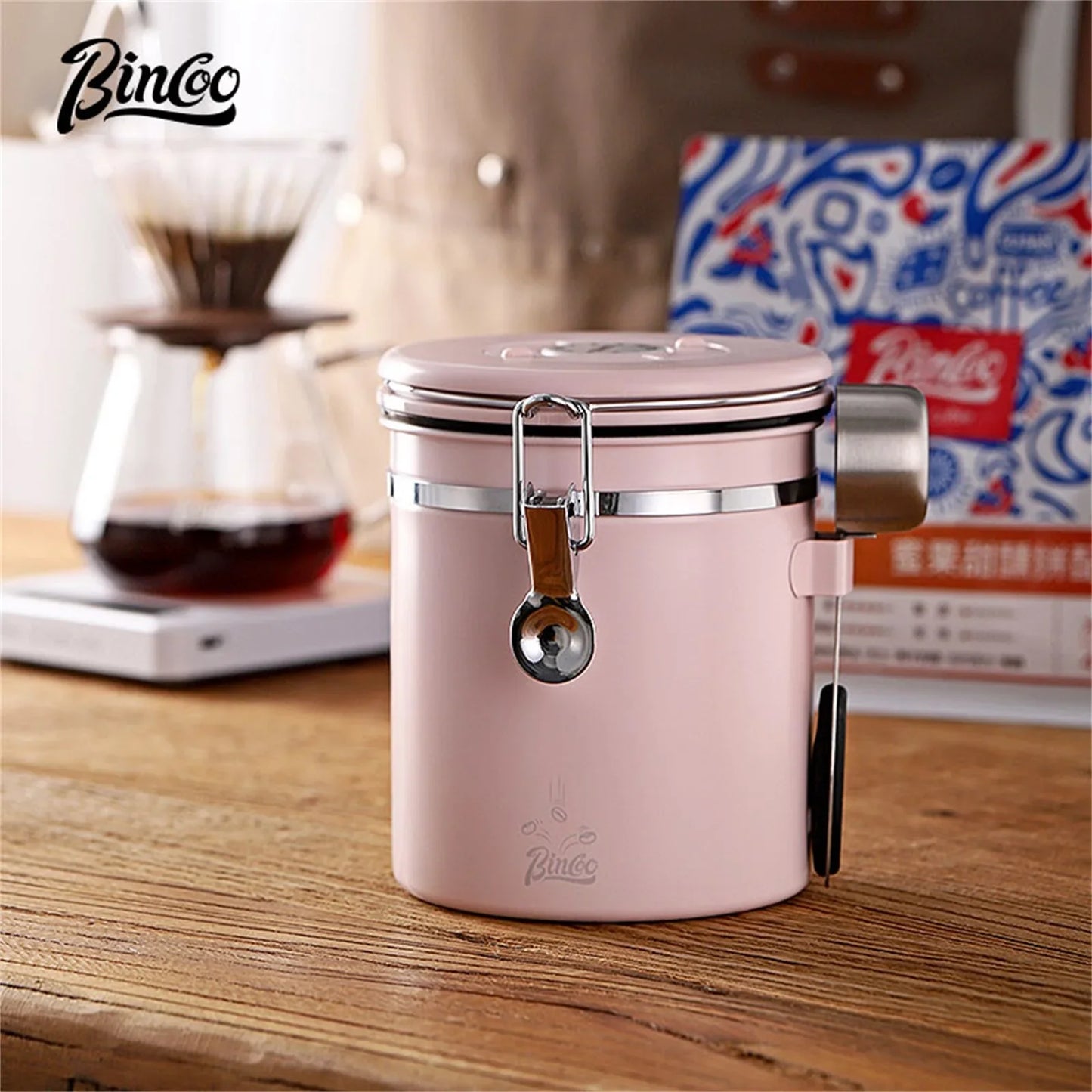 Stainless Steel Coffee Bean Canister – Just Coffee Airtight Storage with Valve