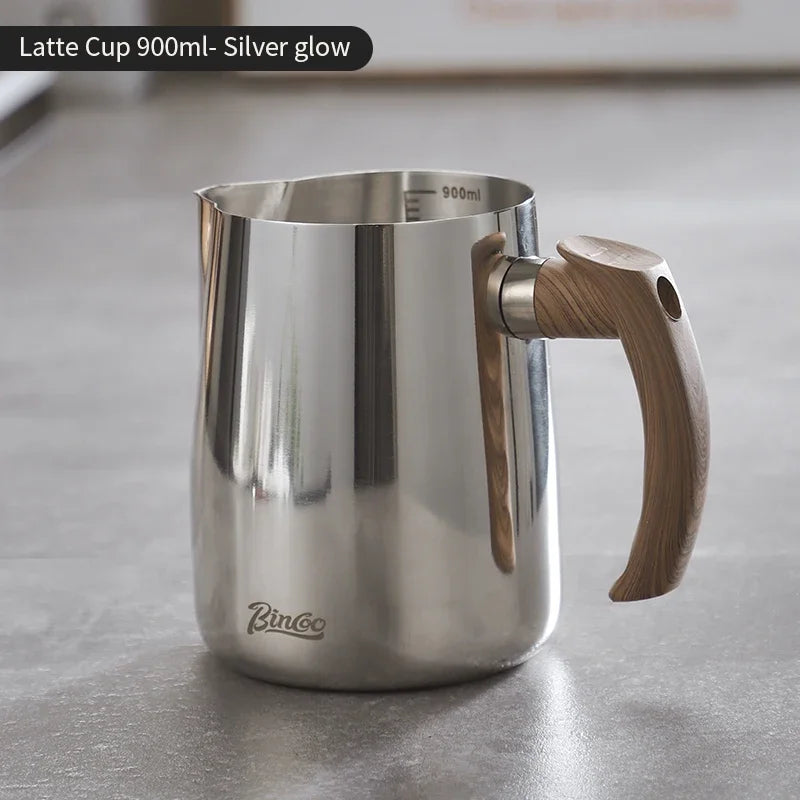 Stainless Steel Latte Milk Jug – Just Coffee Professional Frothing Cup