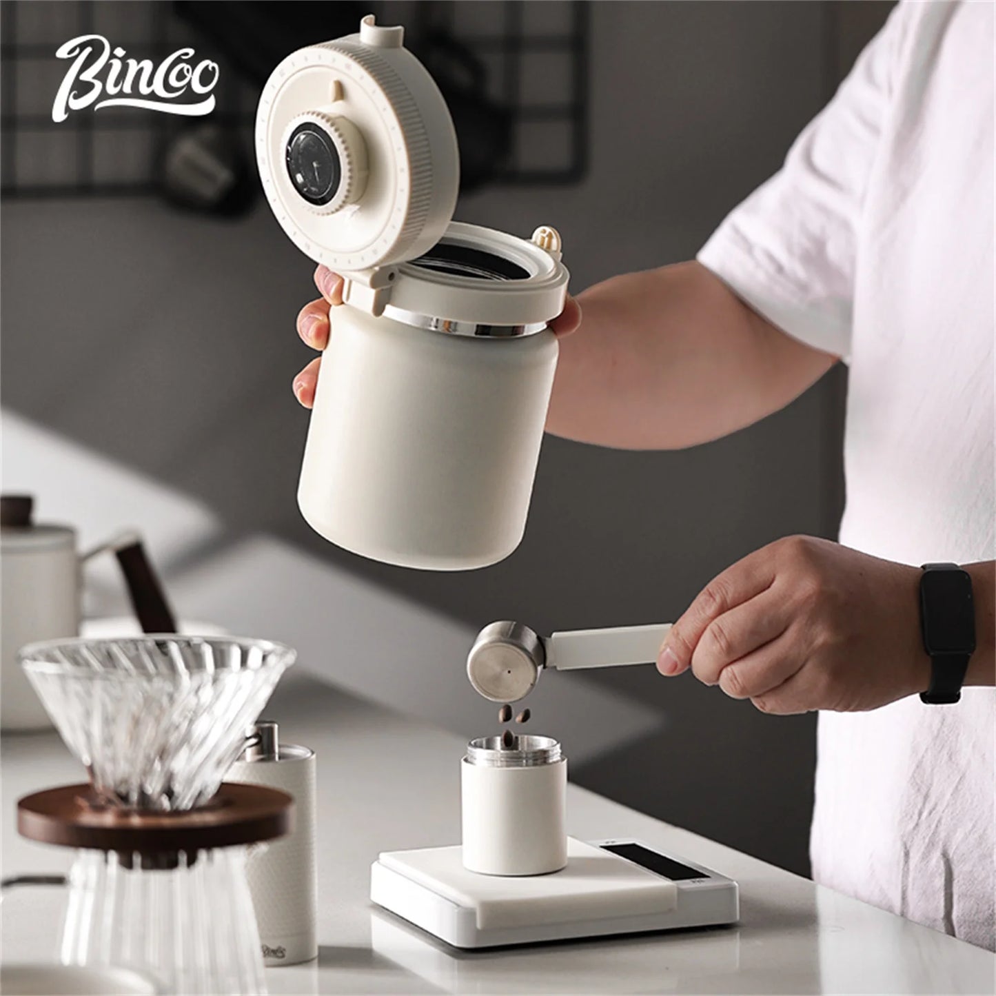 Coffee Bean Vacuum Canister 1000ml – Just Coffee Stainless Steel Airtight Jar