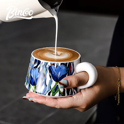 Ceramic Coffee Cup with Saucer 260ml – Just Coffee Latte Art Edition