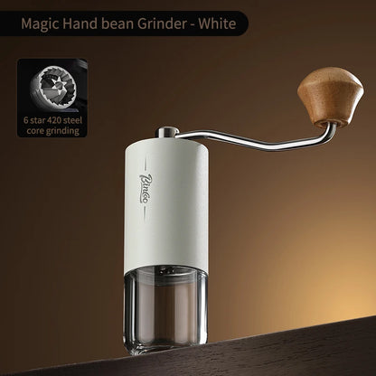 Visual Manual Coffee Grinder – Just Coffee Portable CNC Burr Hand Mill