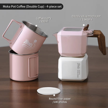 Dual Valve Moka Pot – Just Coffee Square Espresso Maker 220V