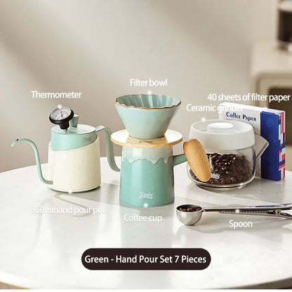 Ceramic Pour Over Coffee Pot Set – Just Coffee Sharing Pot & Filter Cup