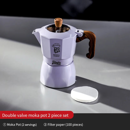 Double Valve Moka Pot 2-Cup – Just Coffee Pressurized Espresso Maker 220V