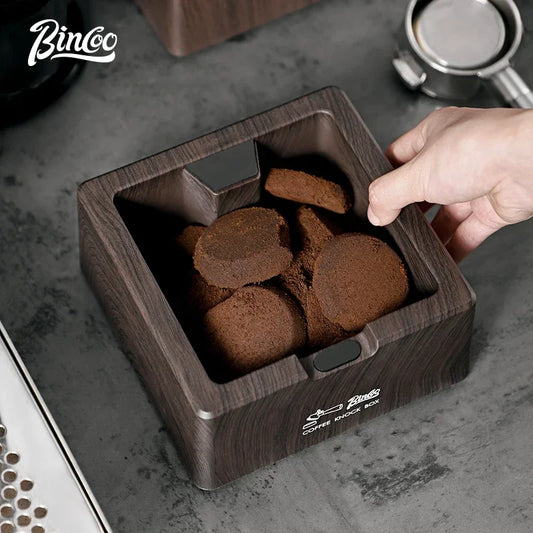 Wood Grain Square Coffee Knock Box – Just Coffee Large Barista Bucket