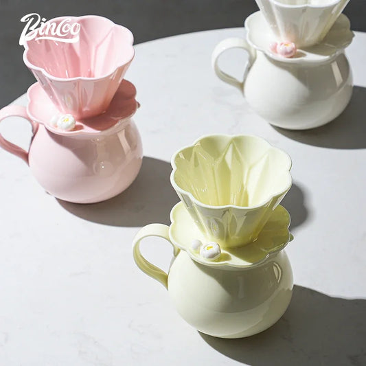 Hand Brew Coffee Pot Set – Just Coffee Ceramic Sharing Pot & Filter Cup