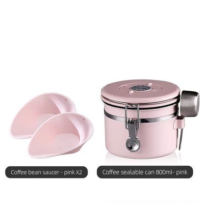 Stainless Steel Coffee Bean Canister – Just Coffee Airtight Storage with Valve