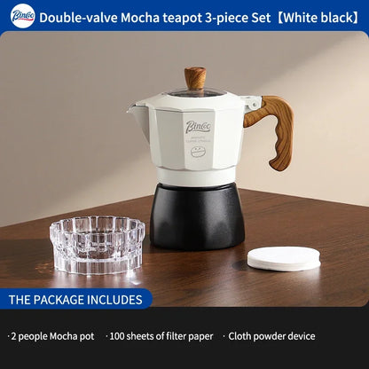 Dual Valve Moka Pot – Just Coffee Italian Espresso Maker 220V Set