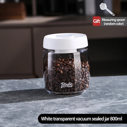 Vacuum Sealed Coffee Storage Jar – Just Coffee Glass Fresh-Keep Canister