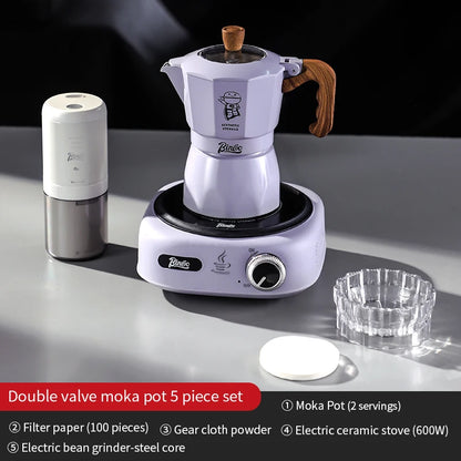 Double Valve Moka Pot 2-Cup – Just Coffee Pressurized Espresso Maker 220V