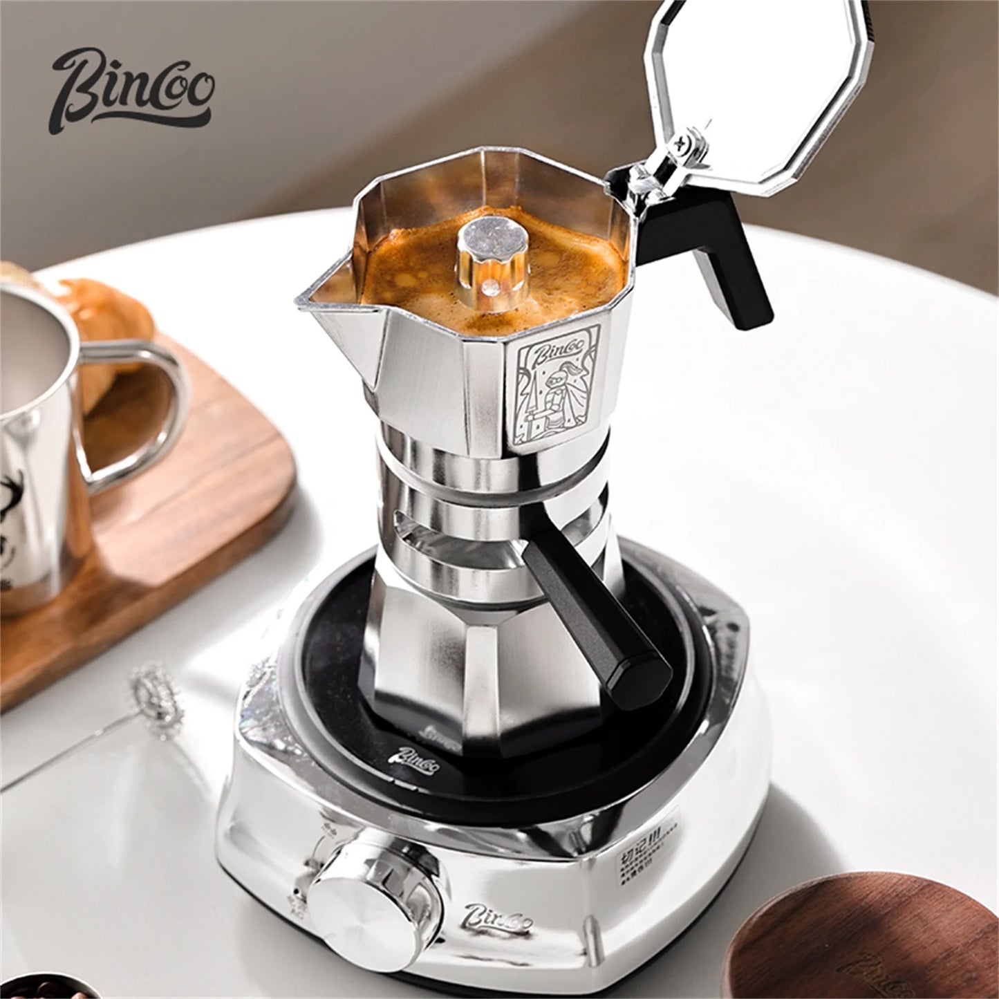 Thermostatic Double Valve Moka Pot – Just Coffee Classic Stovetop Espresso Maker