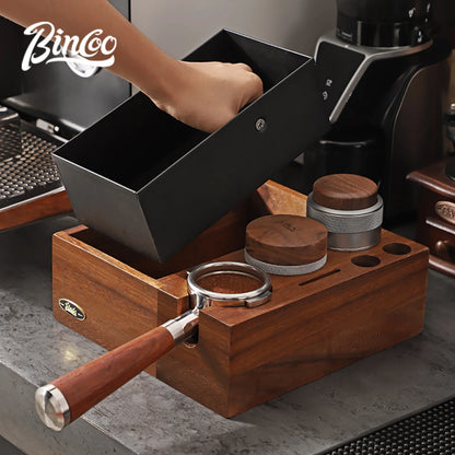 Espresso Knock Box & Tamping Station 51/58mm – Just Coffee Walnut Edition