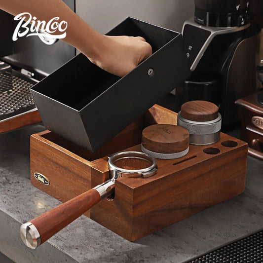 Espresso Knock Box & Tamping Station 51/58mm – Just Coffee Walnut Edition