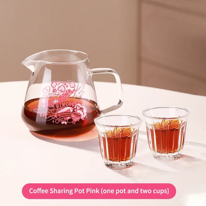 Glass Coffee Sharing Pot Set – Just Coffee Pour Over Dripper & Filter Cup