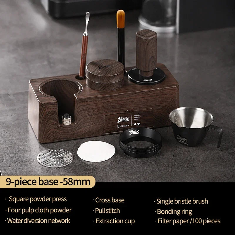 9-Piece Coffee Tamping Station Set 51–58mm – Just Coffee Barista Kit