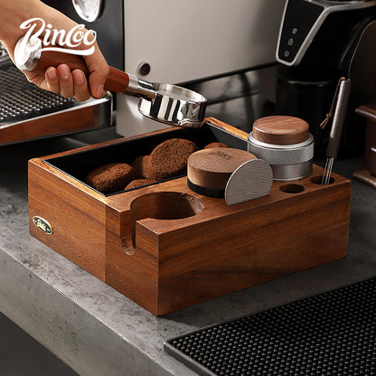 Espresso Knock Box & Tamping Station 51/58mm – Just Coffee Walnut Edition