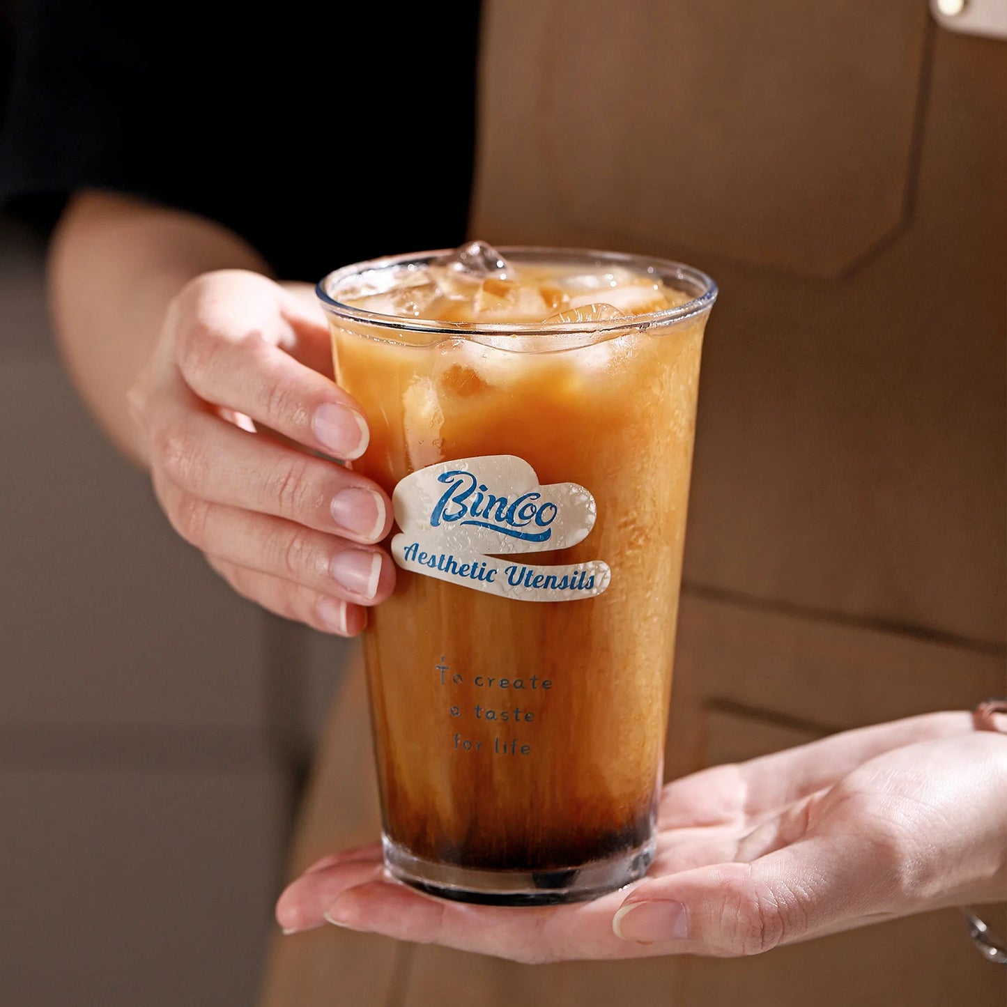 380ml Transparent Glass Coffee Cup – Just Coffee Wide Mouth Edition
