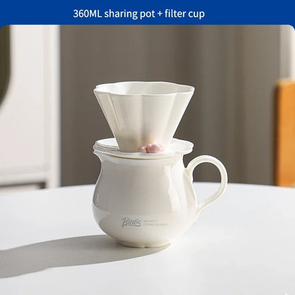 Hand Brew Coffee Pot Set – Just Coffee Ceramic Sharing Pot & Filter Cup