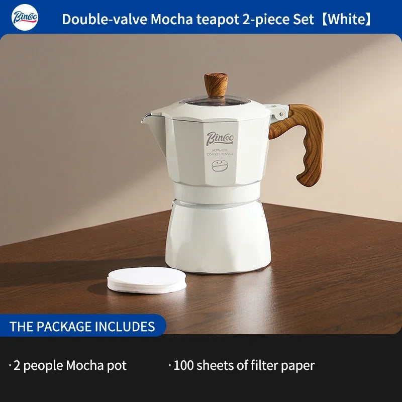 Dual Valve Moka Pot – Just Coffee Italian Espresso Maker 220V Set