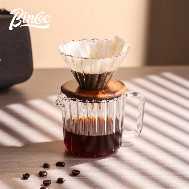 Clear Vertical Sharing Pot Set – Just Coffee Hand Brewed Kit (1–2 Cups)