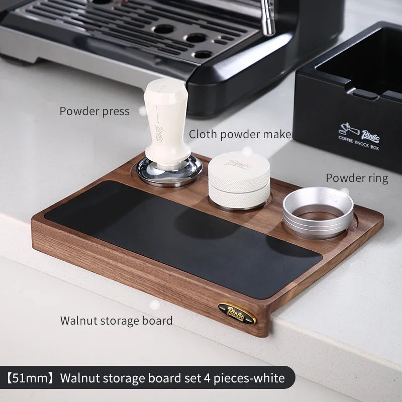 Italian Coffee Tamping Set 51–58mm – Just Coffee Walnut Barista Station