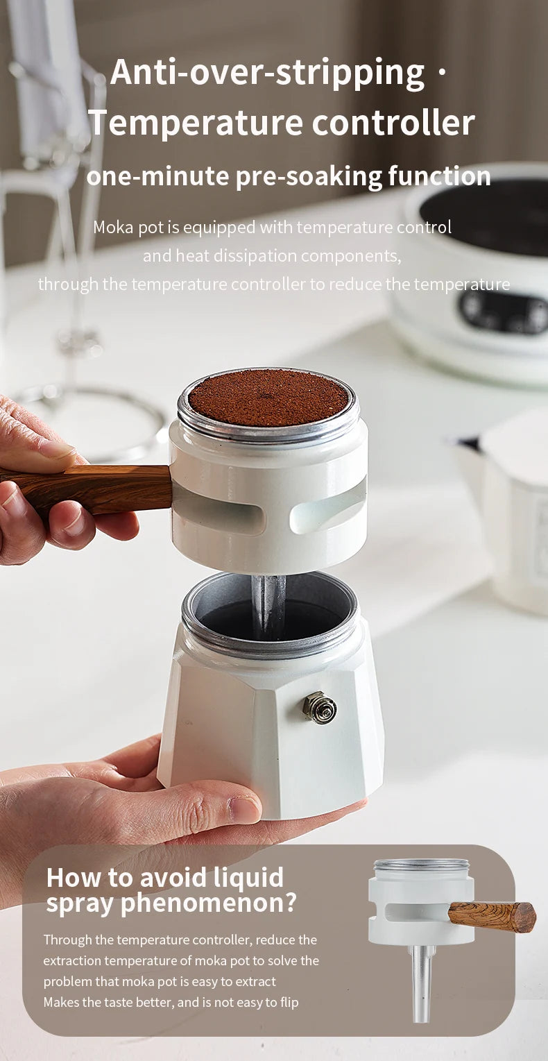 Dual Valve Moka Pot – Just Coffee Thermostatic Espresso Maker
