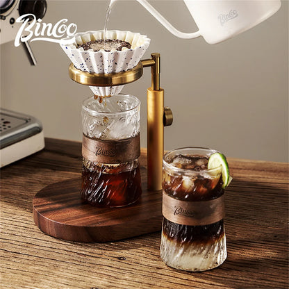 450ml Japanese Glass Coffee Mug with Bamboo Sleeve – Just Coffee Heat-Resistant Edition
