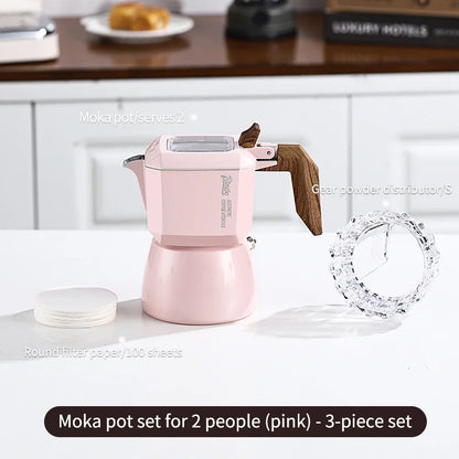 Double Valve Moka Pot 2-Cup – Just Coffee Italian Espresso Set
