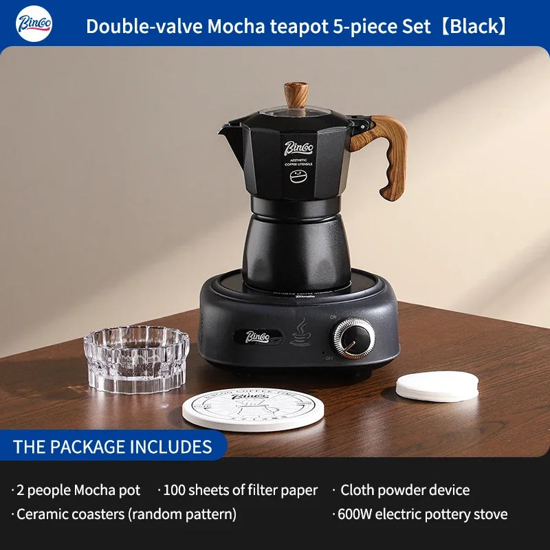 Dual Valve Moka Pot – Just Coffee Italian Espresso Maker 220V Set