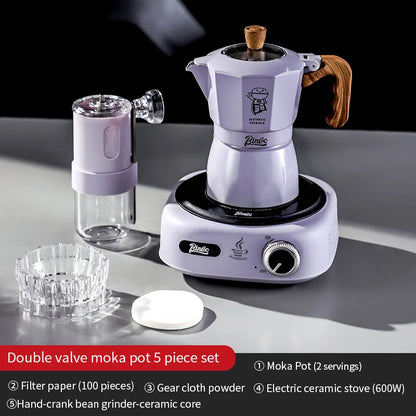 Double Valve Moka Pot 2-Cup – Just Coffee Pressurized Espresso Maker 220V