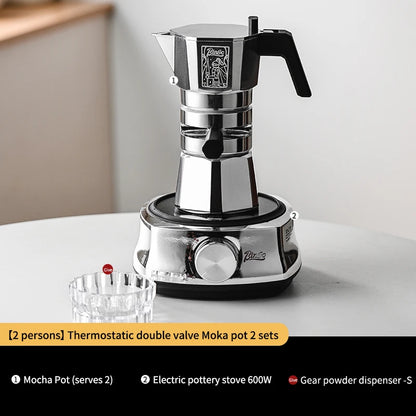 Thermostatic Double Valve Moka Pot – Just Coffee Classic Stovetop Espresso Maker