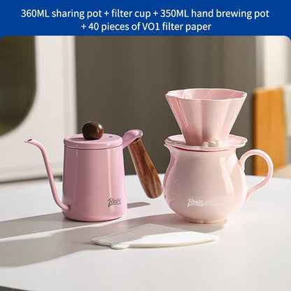 Hand Brew Coffee Pot Set – Just Coffee Ceramic Sharing Pot & Filter Cup