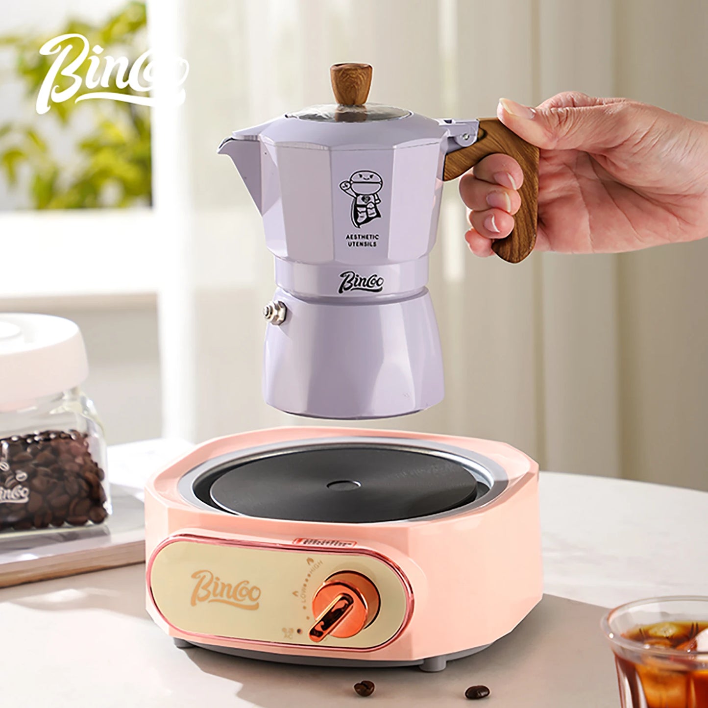 Dual Valve Moka Pot – Just Coffee Italian Espresso Maker for Camping