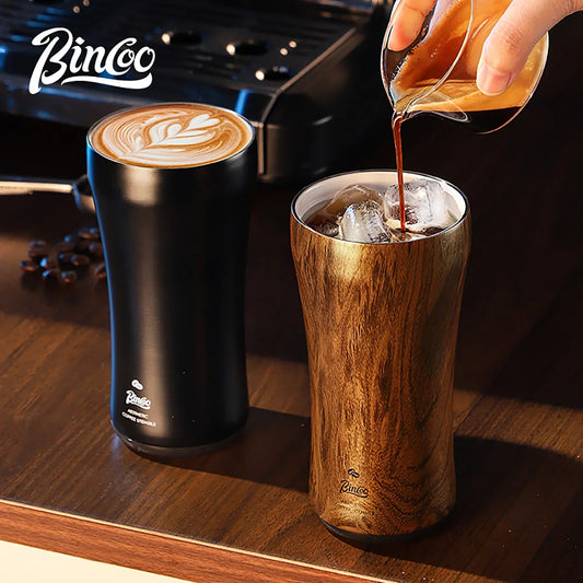 Wood Grain Coffee Tumbler – Just Coffee Ceramic Thermos Edition