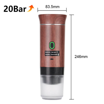 Wireless Electric Portable Espresso Coffee Machine for Car & Home Camping Coffee Maker 3-in-1