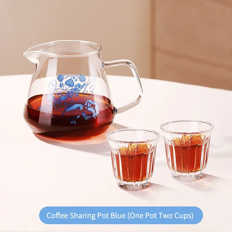 Glass Coffee Sharing Pot Set – Just Coffee Pour Over Dripper & Filter Cup