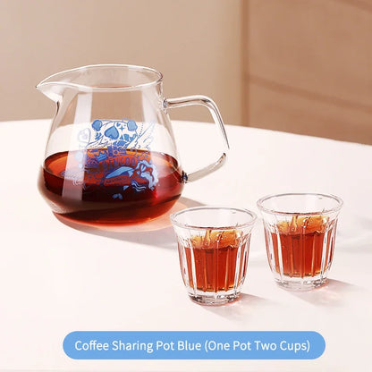 Glass Coffee Sharing Pot Set – Just Coffee Pour Over Dripper & Filter Cup