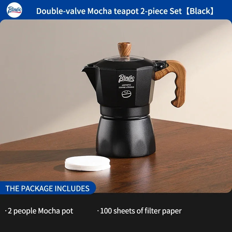 Dual Valve Moka Pot – Just Coffee Italian Espresso Maker 220V Set