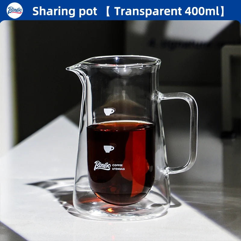 Double Layer Glass Coffee Pot 400ml – Just Coffee Sharing Edition