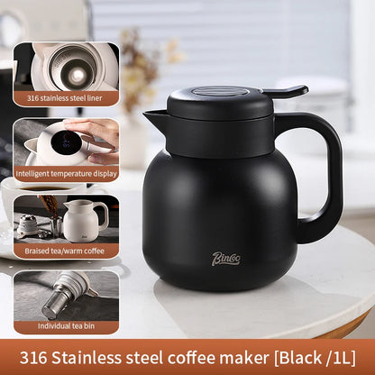 Stainless Steel Thermos Coffee Pot – Just Coffee Intelligent Display Edition