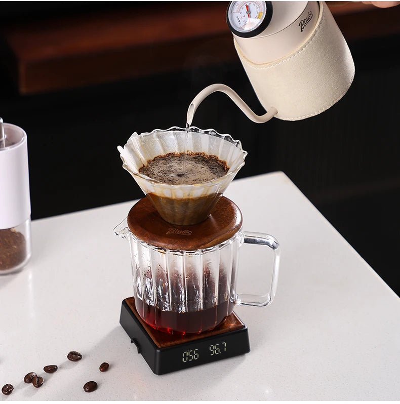 Clear Vertical Sharing Pot Set – Just Coffee Hand Brewed Kit (1–2 Cups)